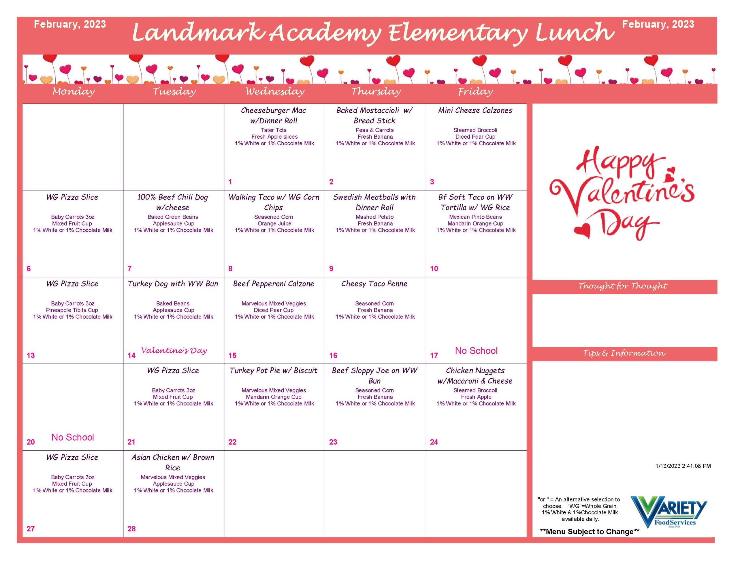 Landmark Academy February Lunch