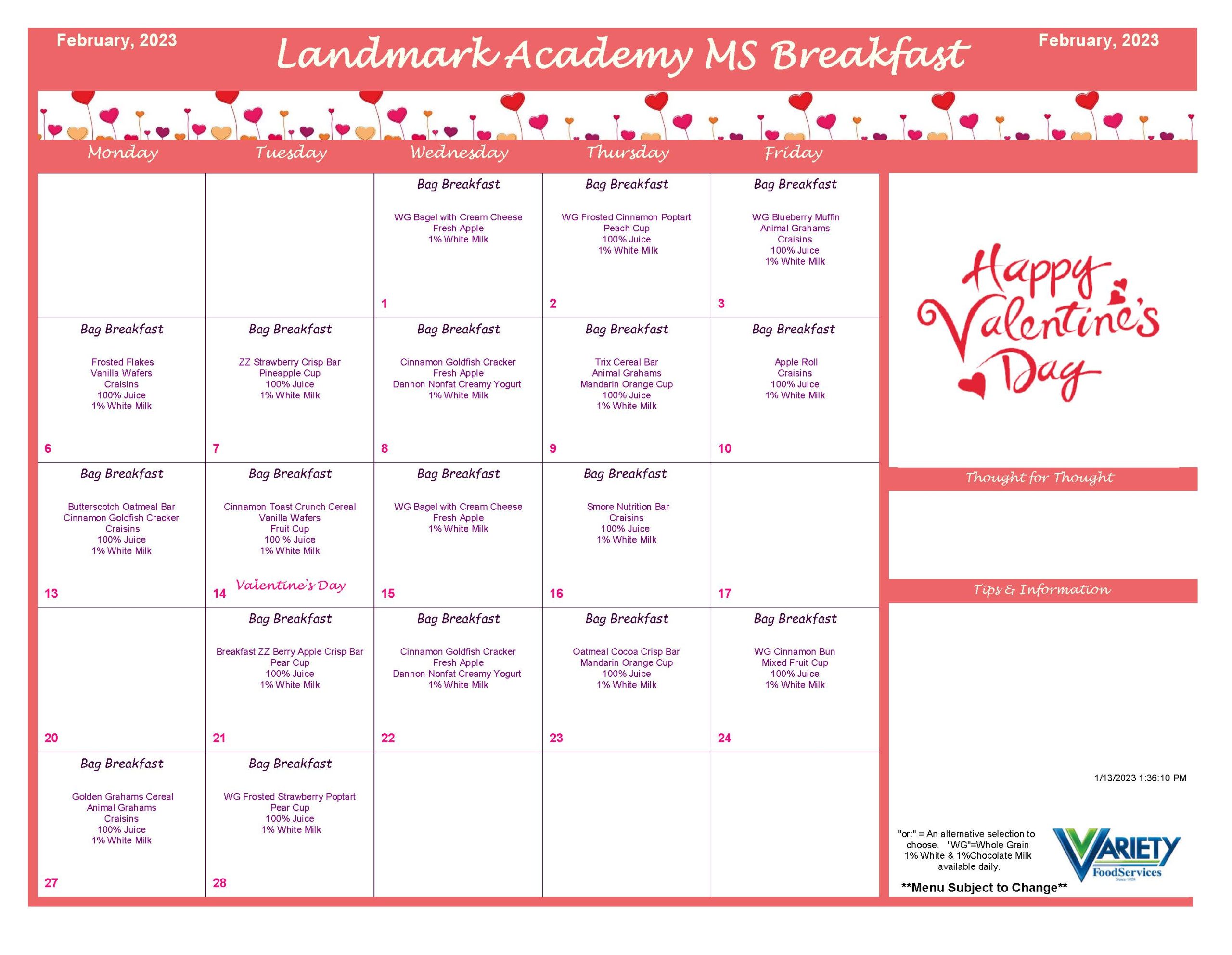 Landmark Academy February Breakfast